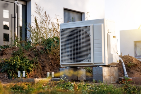 Outdoor unit of an air sourced heat pump